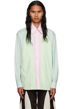 Blue & Green Paneled Shirt