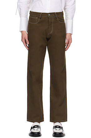 Brown Straight-Leg Jeans