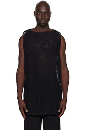 Black Boat Neck Tank Top