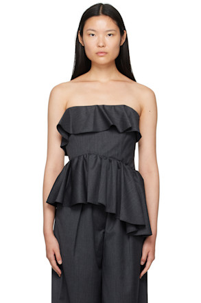 Gray Ruffled Camisole