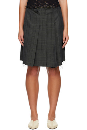 Gray Pleated Miniskirt