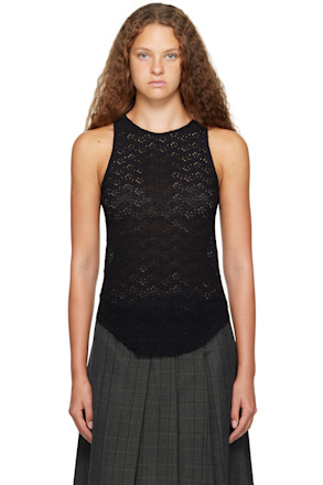 Black Crewneck Tank Top