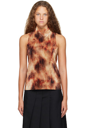Brown 3D Wave Camisole