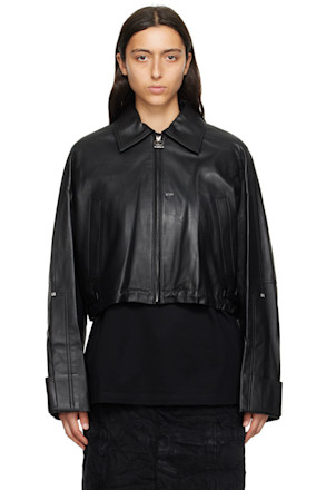 Black Cropped Leather Jacket