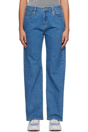 Blue Straight-Leg Jeans