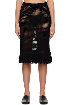 Black Grata Midi Skirt