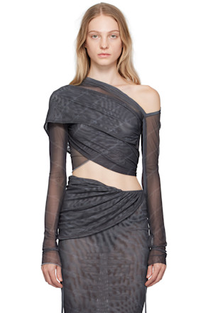 Gray Wrap Long Sleeve T-Shirt