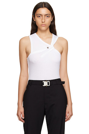 White Lightercap Twist Tank Top