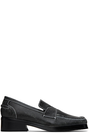 Black Stitched Loafers