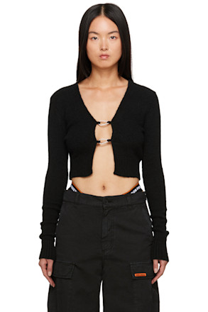 Black Lanyard Clasp Cardigan