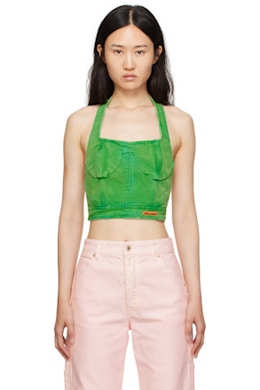 Green Distressed Tank Top