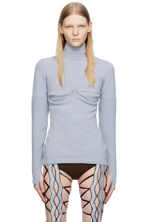 Blue Cup Shaping Turtleneck