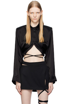 Black Self-Tie Shirt