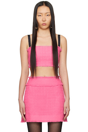 Pink Fringed Tank Top