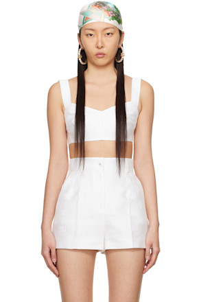 White Jacquard Tank Top