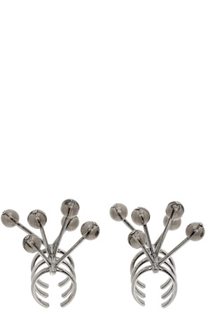 SSENSE Exclusive Gunmetal Wishbone Ring Set