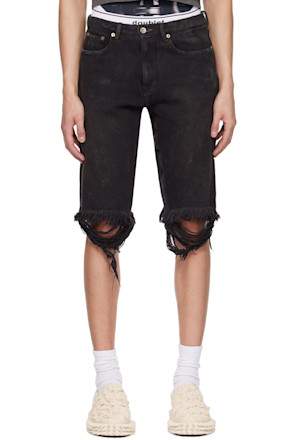 Black Overdyed Shorts