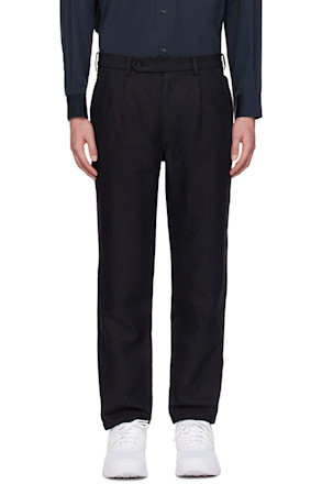 Navy Pleated Trousers