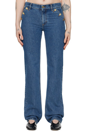 Blue Classic Straight Jeans