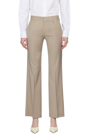 Taupe Bootcut Trousers