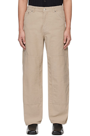 Taupe Relaxed-Fit Trousers