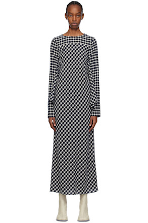Black & White Check Maxi Dress