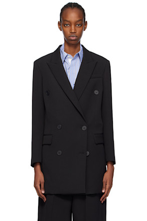 Black Double-Breasted Blazer