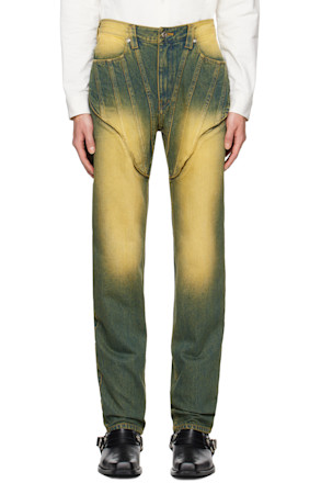 SSENSE Exclusive Blue Corset Jeans
