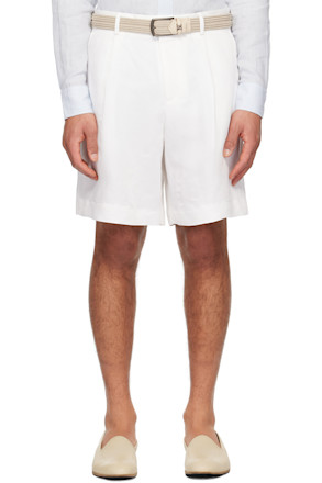 White Pleated Shorts