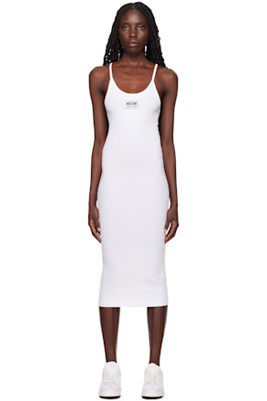 White Patch Midi Dress