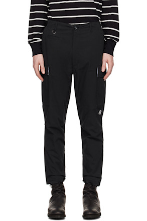 Black Cinch Tab Cargo Pants