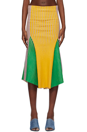 SSENSE Exclusive Green & Yellow Midi Skirt