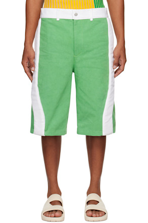 SSENSE Exclusive Green & White Denim Shorts