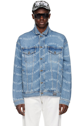 Blue Pattern Denim Jacket