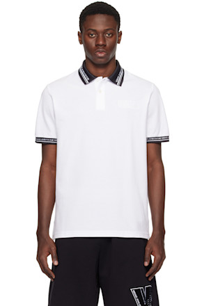 White Printed Polo