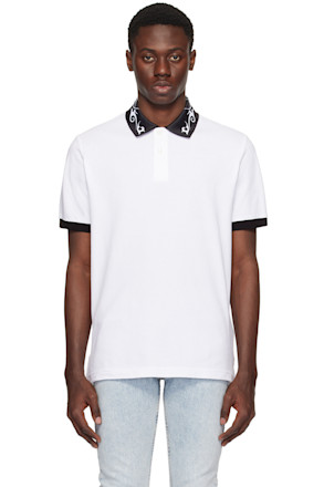 White Printed Polo