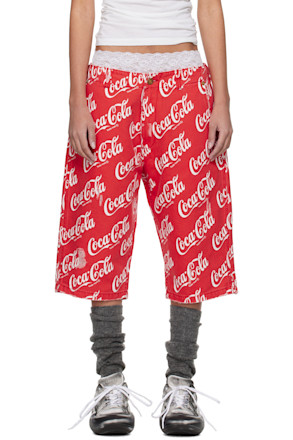 Red Printed Shorts