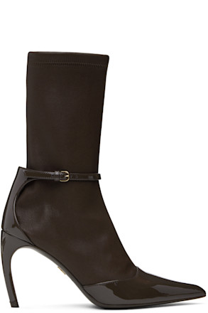 Brown Pointed Ankle Boots