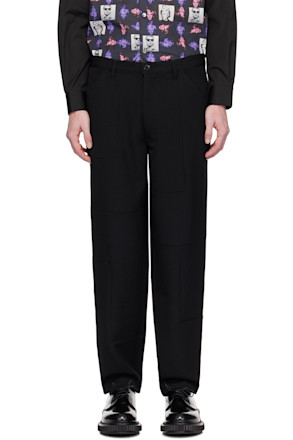 Black Paneled Trousers