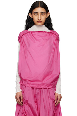Pink Gathered Balloon Tank Top