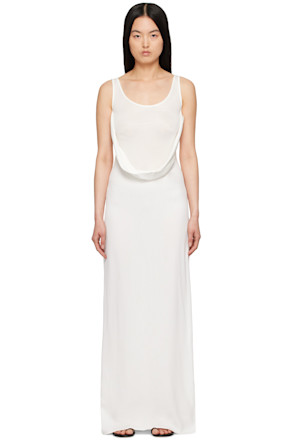 White Fusion Arced Maxi Dress