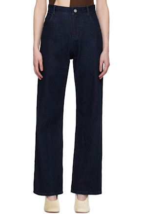 Navy Reconstruct High Waist Jeans