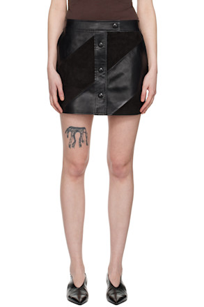 Black Seona Leather Miniskirt