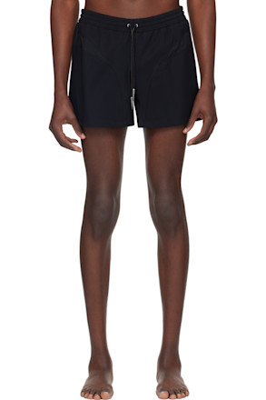 Black Paneled Swim Shorts