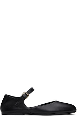 Black Round Toe D'Orsay Ballerina Flats
