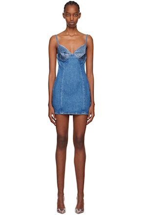 Blue Crystal Denim Minidress