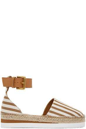 Brown & Off-White Glyn Flat Espadrilles