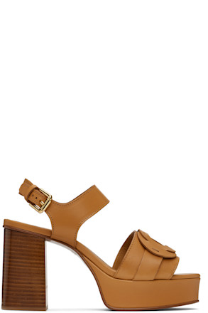 Tan Loys Platform Heeled Sandals