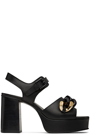 Black Monyca Platform Mules