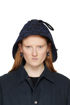Black & Navy Box Fisherman Hat